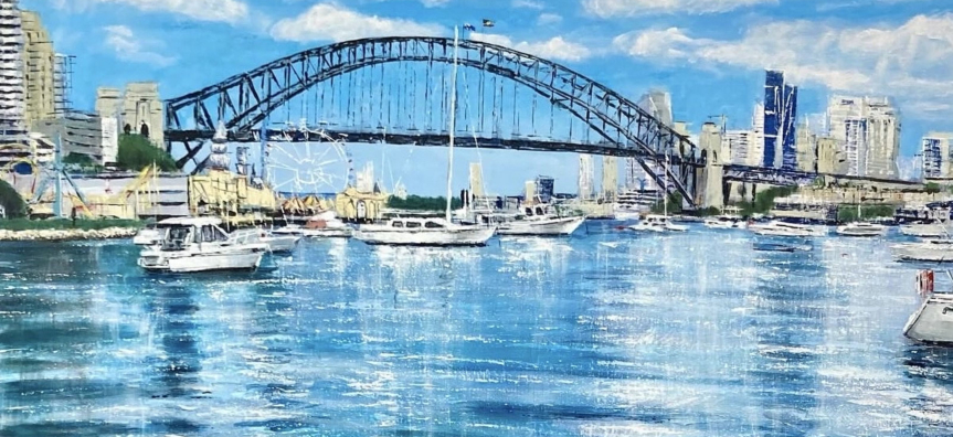 Harbour painting