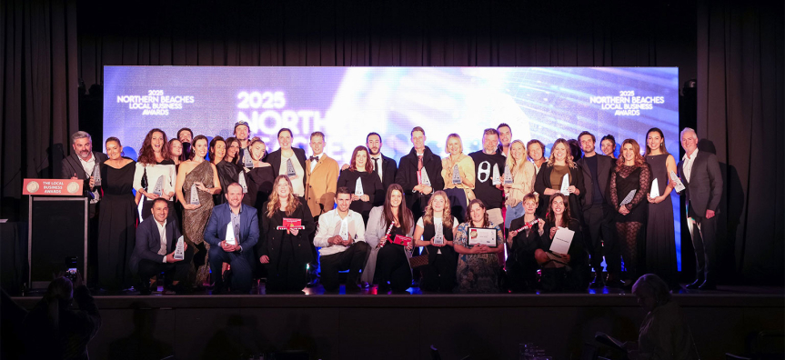 2025 Local Business Awards winners on stage