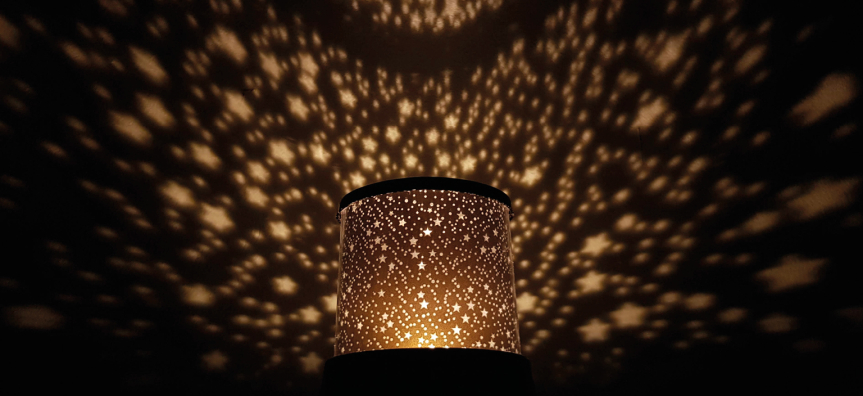 projector light, stars, night