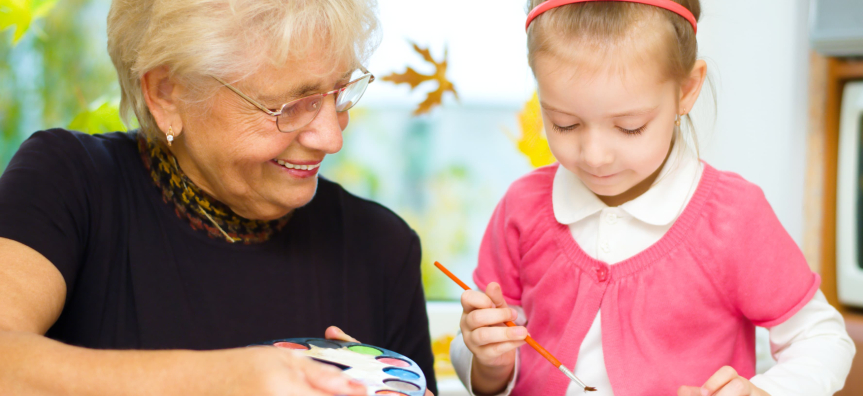 PReschooler and old lady