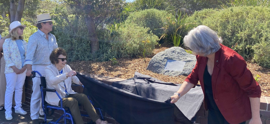 Unveiling the memorial for David Hay MBE