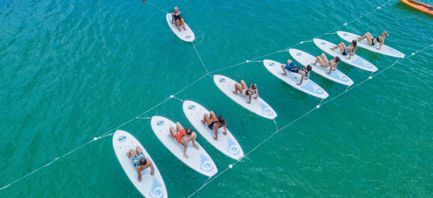 SUP boards in the ocean