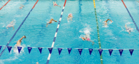 swimmers in pool