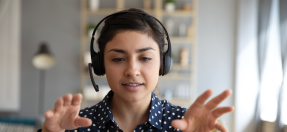 Person speaking on the phone