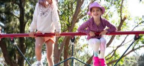 vacation care kids on a climbing playground