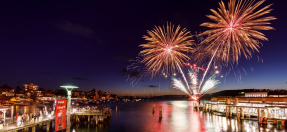 New Years Eve fireworks at Manly Wharf