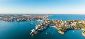 Aerial view of Manly fom harbourside