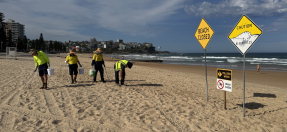 Council crews clean Manly Beach 