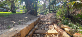 Sandstone rocks around a creek