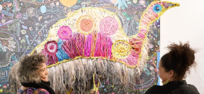 Weaving artwork on the wall