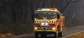 Photo of a firetruck on a road