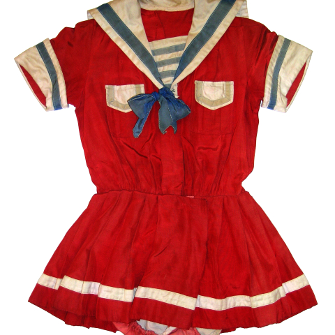 5._M0920_-_1910s_-_Silk_red_with_blue_and_white_trim_tunic_sailor_style_pleated_skirt._Gift_of_the_David_Jones_Collection_1993.jpg