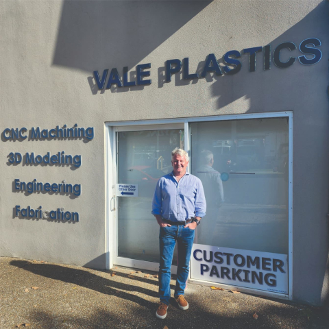 Man standing out the front of a business in Brookvale