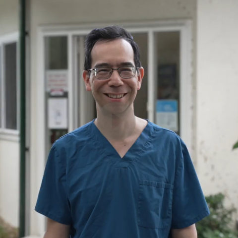 Dr Kiril standing outside The Cottage Surgery