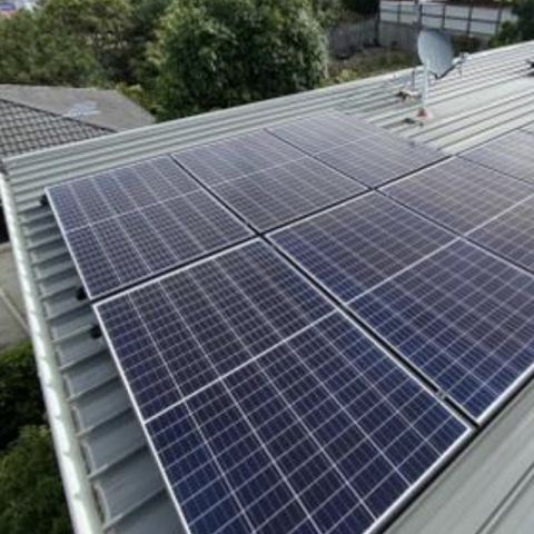 Solar panels on a townhouse